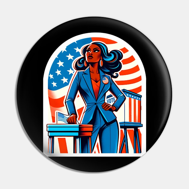 Vote Elections - Women in politics Your vote matters Black lives Matter Pin by PuckDesign