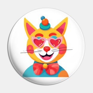 Funny Clown Cat Pin