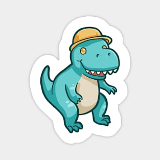 Cute t-rex with hat, dino, dinosaur Magnet