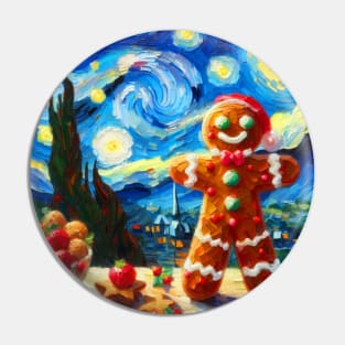 The Gingerbread man in starry night Pin