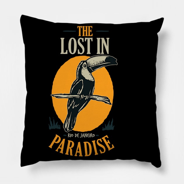 The Lost In Paradise - Toucan Pillow by Hariolf´s Mega Store