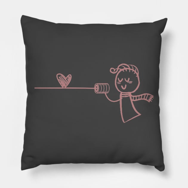 Tin Phone Couple Matching Design Pillow by PlimPlom