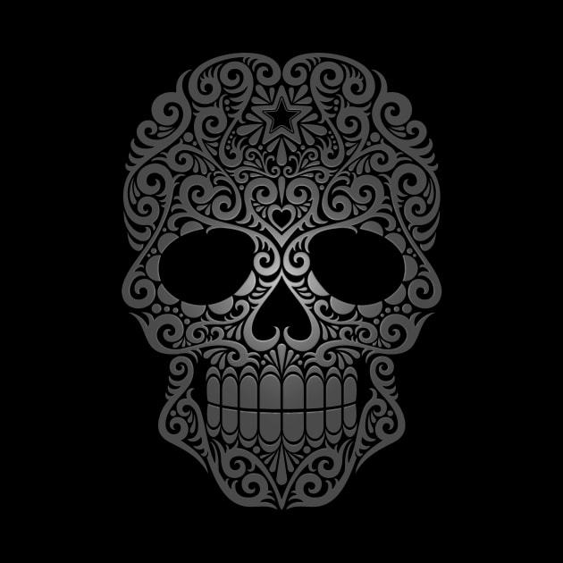 Gray Swirling Sugar Skull by jeffbartels