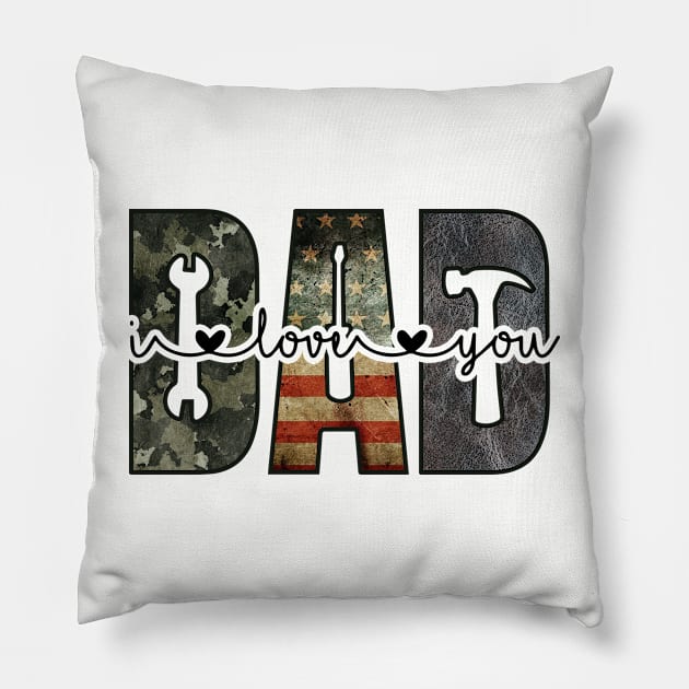 Handyman dad design text Pillow by PixieMomma Co