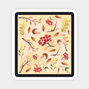 Autumn Leaves Acorn Pattern Magnet