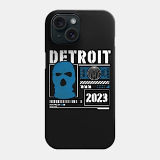 Retro Detroit Villains Blue Ski Mask // Urban Streetwear Style Phone Case