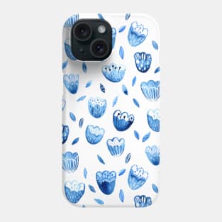 Blue Blossoms Watercolor Painting Phone Case