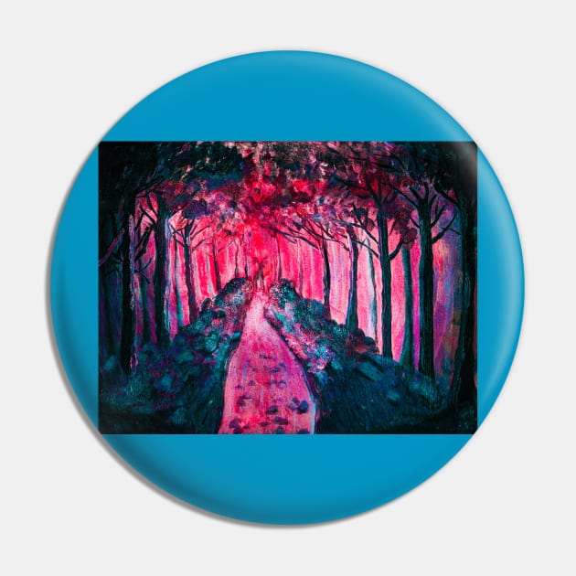 Hot Pink Path Pin by teenamarie23art