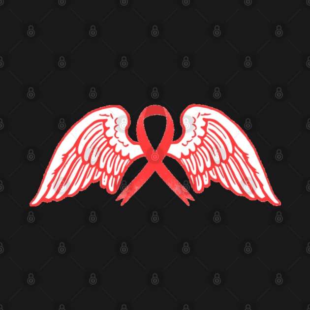 Red Awareness Ribbon with Angel Wings by CaitlynConnor