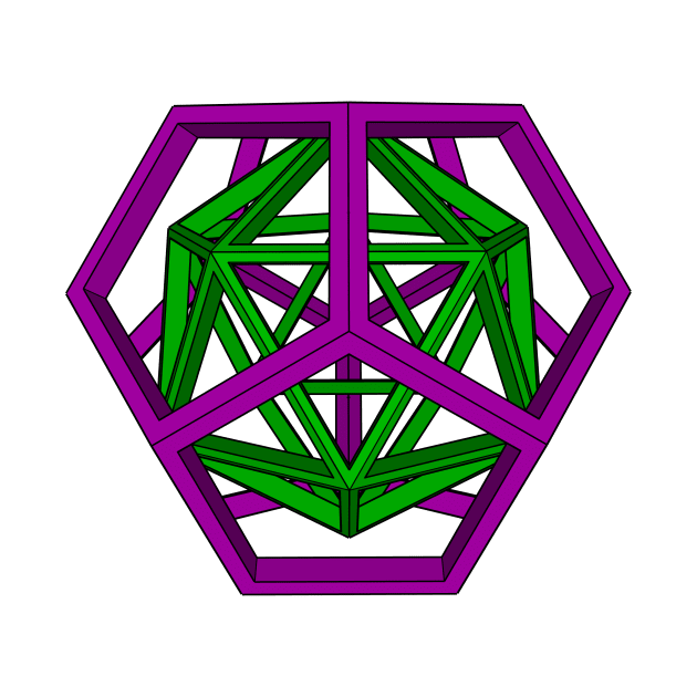 gmtrx lawal geometron with dodecahedron, icosahedron by Seni Lawal