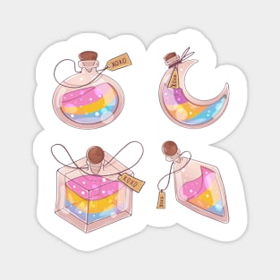 Pan sexual LGBT potions sticker set of four Magnet