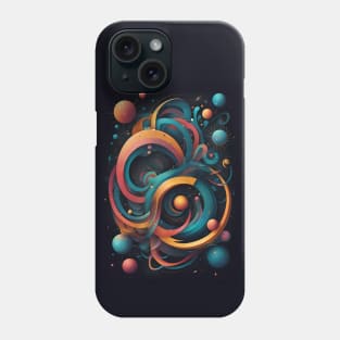 Kaleidoscopic Whimsy: Vibrant Shapes and Bubbles Phone Case