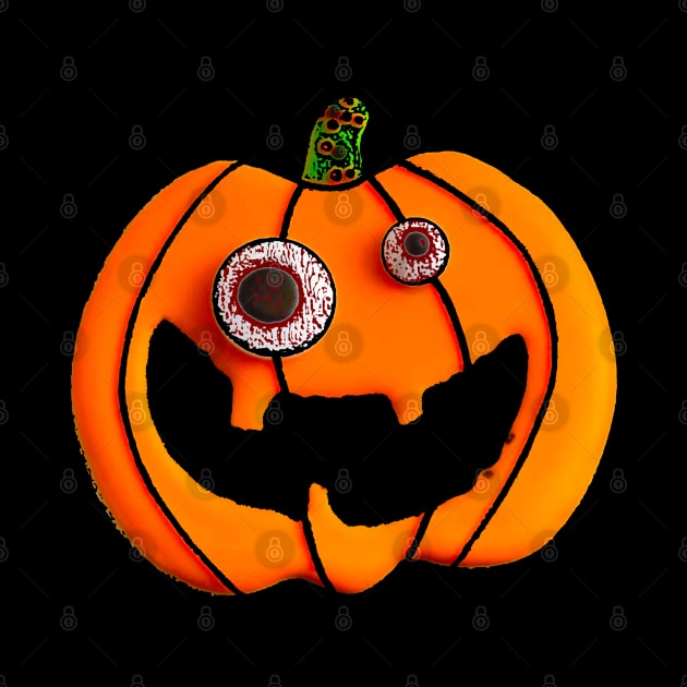 Cute Spooky Halloween Wiggly Eyes Jack O Lantern Cookie Lover by SoLunAgua