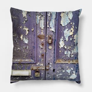 Old Weathered Door. Campbeltown, Scotland. Pillow