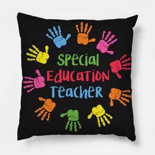 Handprints Special Education Teacher T-Shirt Pillow