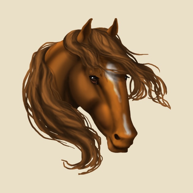 Horse Head - Chestnut Star Snip by FalconArt