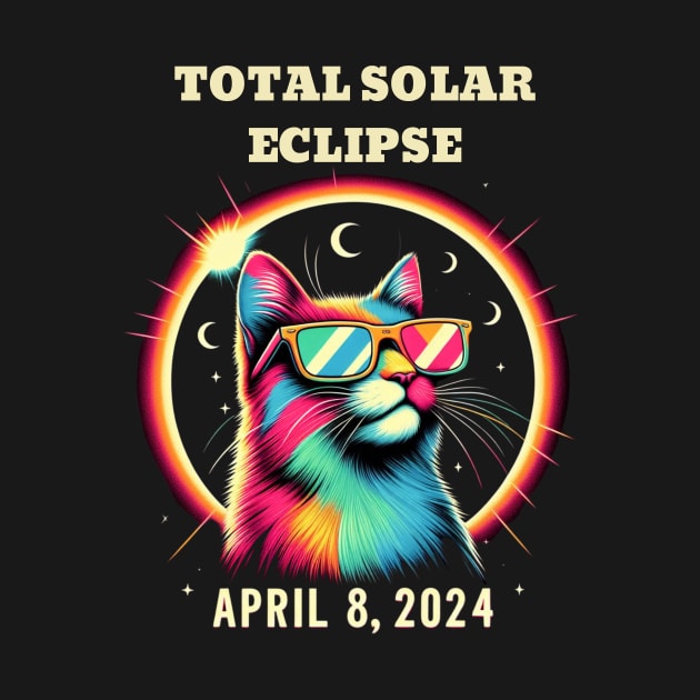 Total Solar Eclipse 2024 Cat Wearing Solar Eclipse Glasses.V2 by Chahrazad's Treasures