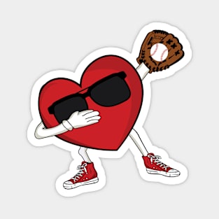 Dabbing Heart baseball Magnet