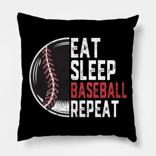 Eat Sleep Baseball Repeat Funny Baseball Players Pillow