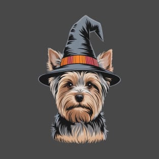 Yorkie Halloween Witch Hat Yorkie Dog Halloween T-Shirt