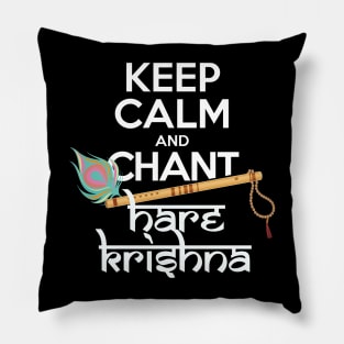 Keep Calm and Chant Hare Krishna Mantra Chanting Hinduism Pillow