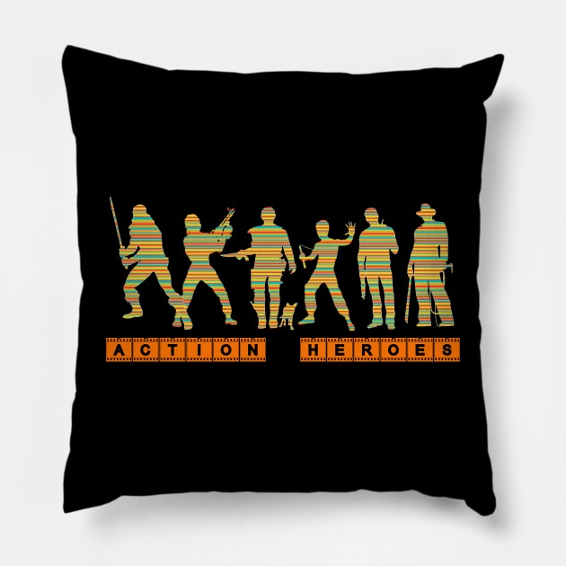 ACTION HEROES Pillow by AlexxElizbar