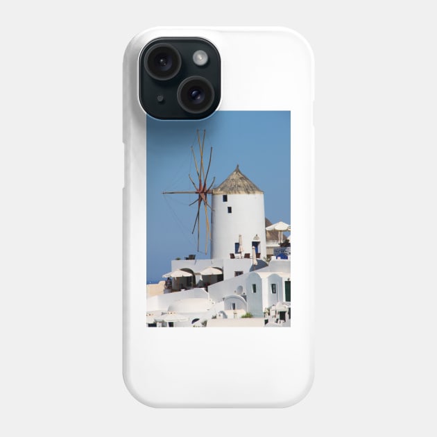 Windmill on Santorini Phone Case by Carole-Anne