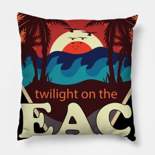 twilight on the beach Pillow