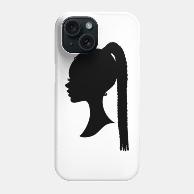 Black barbie with braids style silhouette Black Barbie With