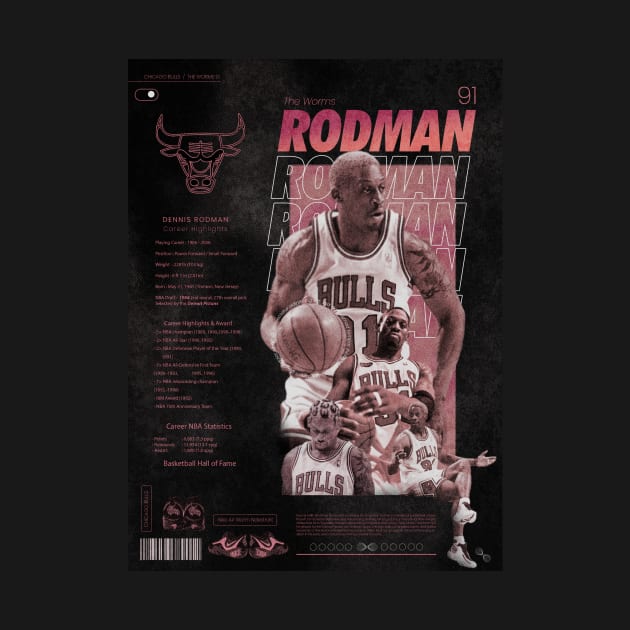 NBA - Dennis Rodman (The Worms) by Artbyme Store