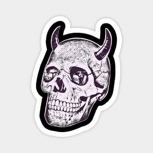 Horned Skull In Pink Magnet