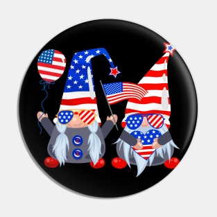 Funny 4th of july gnome Pin