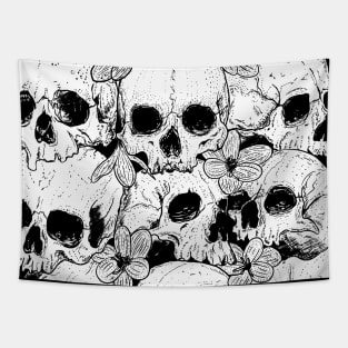 Macabre Skulls Stack Tapestry