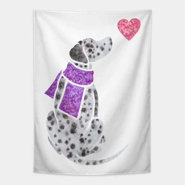 Watercolour Dalmatian Tapestry by animalartbyjess