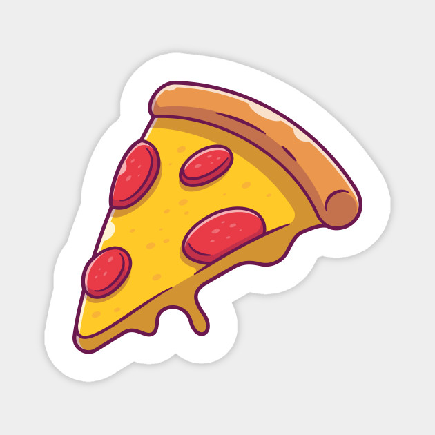 Slice of pizza with melted cheese cartoon - Pizza - Magnet | TeePublic Slice of pizza with melted cheese cartoon - Pizza - Magnet | TeePublic