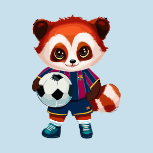 Barcelona Femeni Soccer Red Panda Mascot T-Shirt