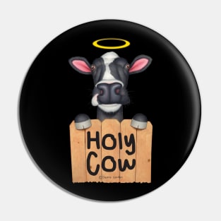 Cute adorable funny cow looking Holy Cow Pin