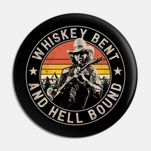 Outlaw Whiskey Hank Jr Vintage Fans Gifts Pin