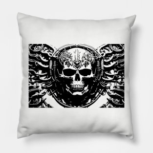 Skull Giger Style Pillow