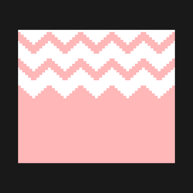 Zigzag geometric pattern - pink and white. by kerens