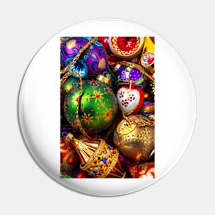 Whimsical Unique Colorful Christmas Ornaments Pin