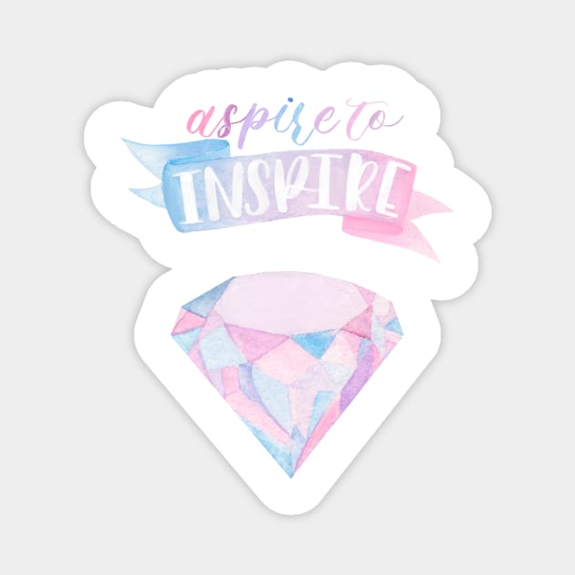Pastel Diamond: Aspire to Inspire Magnet by Flowering Words