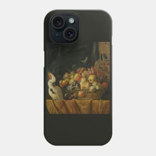 Still Life of Fruit on a Table with a Parrot Jan Pauwel Gillemans the Younger Phone Case