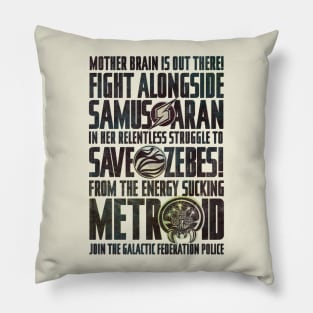 Save Zebes! Pillow