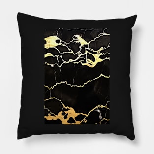 Black Gold Marble Pillow