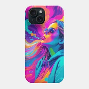 An Illustration of a Woman's Psychedelic Vision - colorful Phone Case