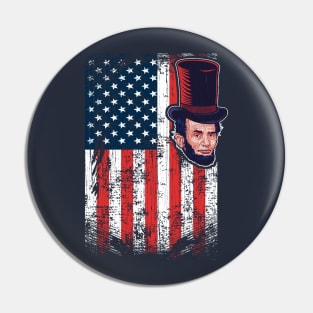 LINCOLN FLAG PROUD AMERICA Pin