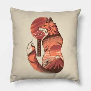 Japanese Fox - Cream Pillow