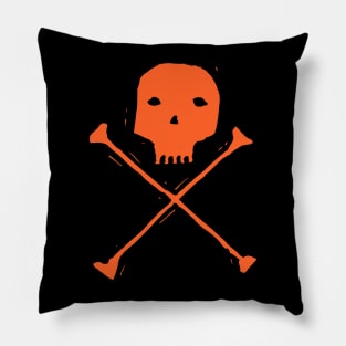 Whimsical Skull Delight - Cartoonish Skull and Crossbones Pillow