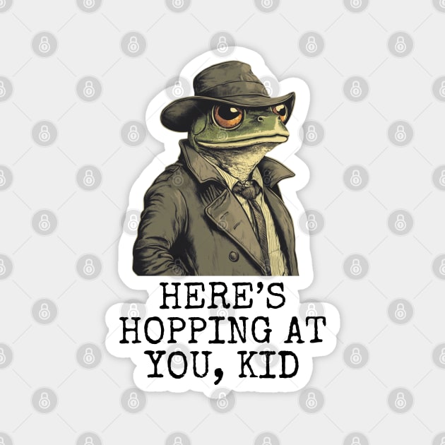 Debonair Frog in Trench Coat & Fedora | Pun & Parody Magnet by TuncGK